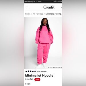 Minimalist Hot Pink Hoodie